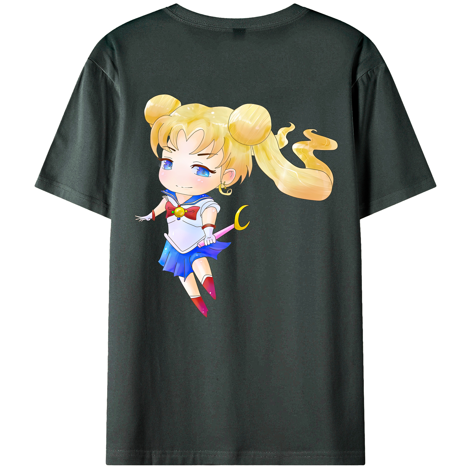 （画像用） 美少女戦士セーラームーン 愛野 美奈子 あいの みなこ Sailor Moon Aino Minako 綿100％ メンズ半袖Tシャツ（バックプリント） 通気性
